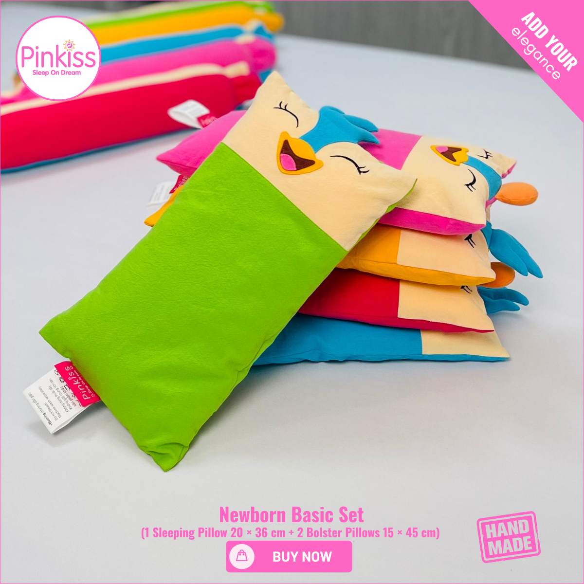 PINKISS-Bộ gối sơ sinh PINKISS 20x36