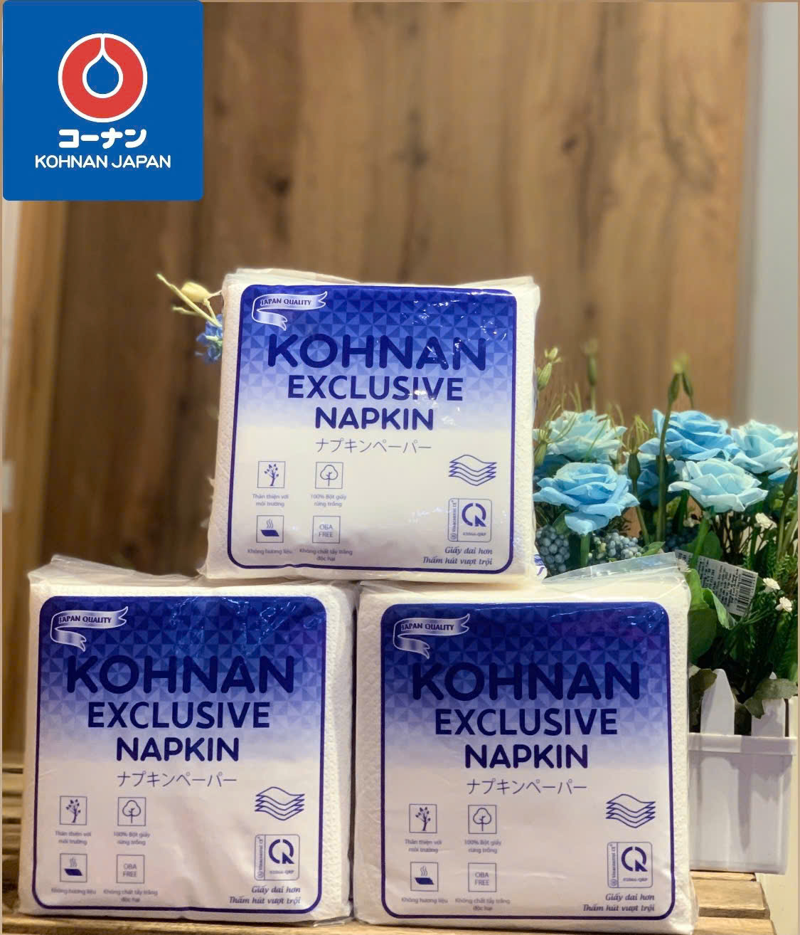 KOHNAN - COMBO 2 KHĂN ĂN NAPKIN KOHNAN 33X33 100 TỜ-8938505570594