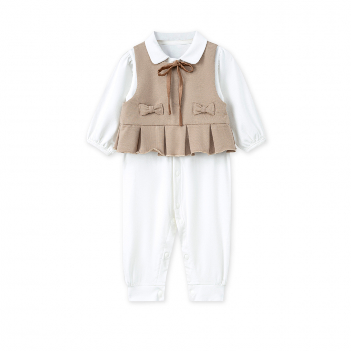 Set body dài tay kèm gile La Pomme bèo nhún xinh xắn - Be