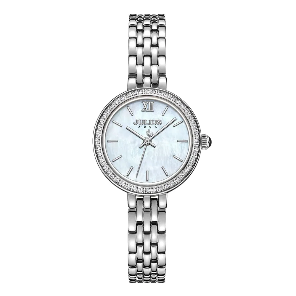 Đồng Hồ Nữ JA-1421A Julius Hàn Quốc Dây Thép (Bạc)