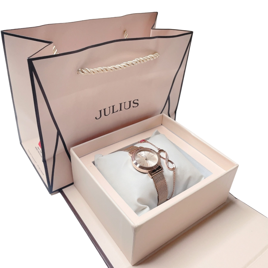 Combo Đồng Hồ Nữ Juliu JA-732C + Nữ trang ESME ES090