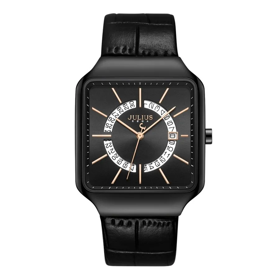 Đồng Hồ Nam JA-1392MD Julius Hàn Quốc Dây Da (Đen)