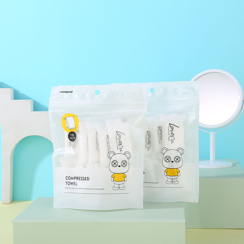 MINIGOOD - Khăn nén vuông loves'u (10 cái)