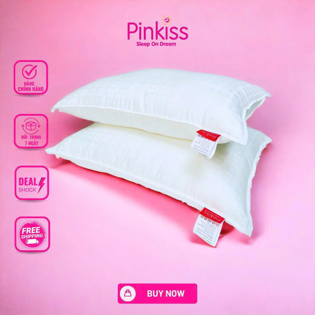 PINKISS-Ruột Gối Nằm Micro Lông Vũ Cao Cấp 40x60