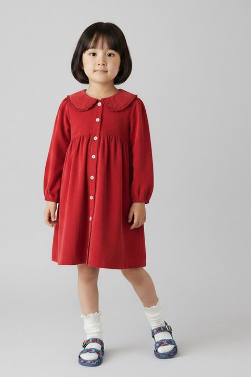 Đầm nhung dài tay bé gái Rabity 951.020