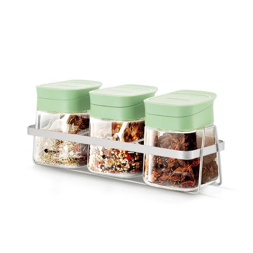 Bộ 3 hộp đựng gia vị giá inox 8427