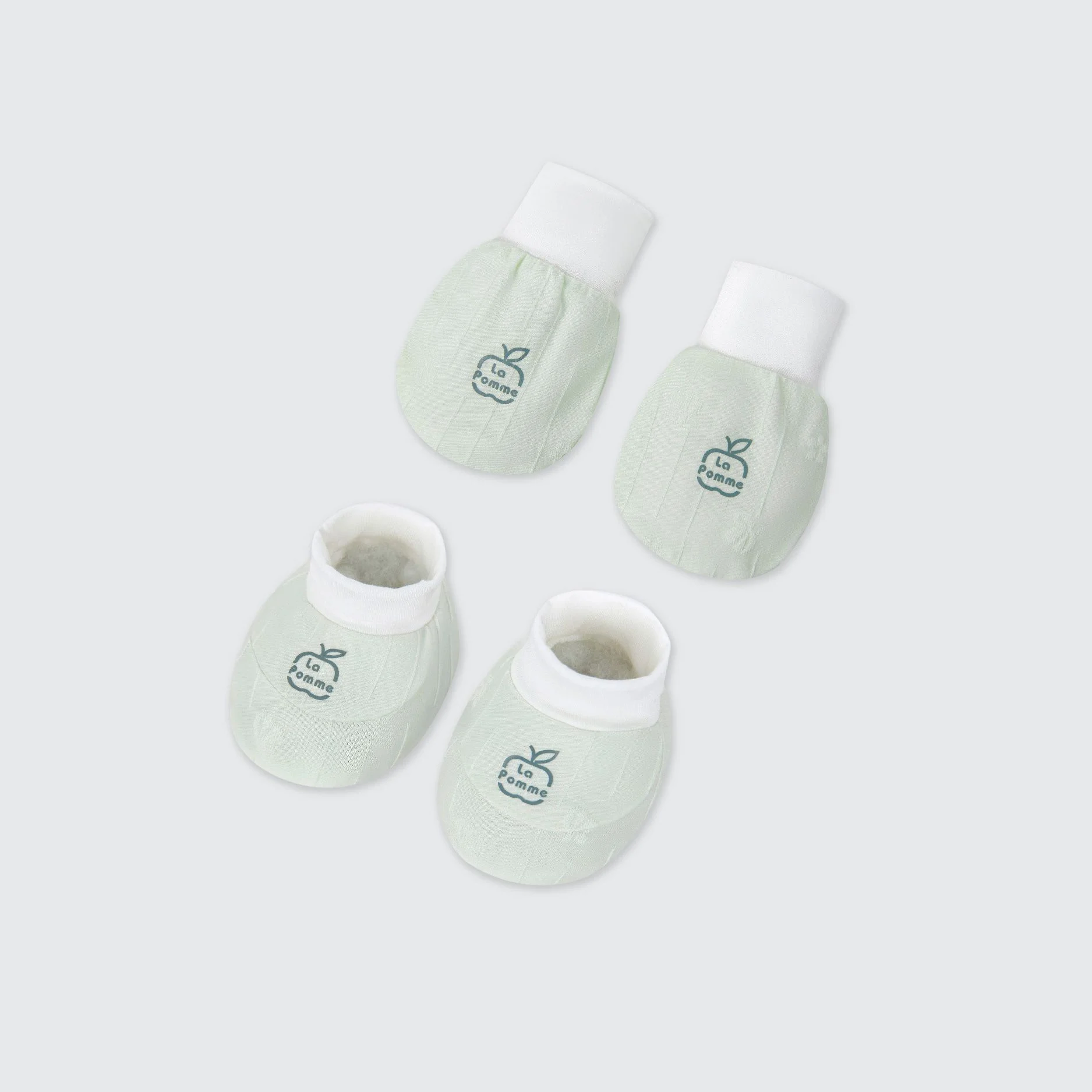 Set bao tay bao chân sơ sinh La Pomme Happy Friend