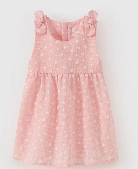 Đầm váy thô sát nách trái tim bé gái Rabity 952.006