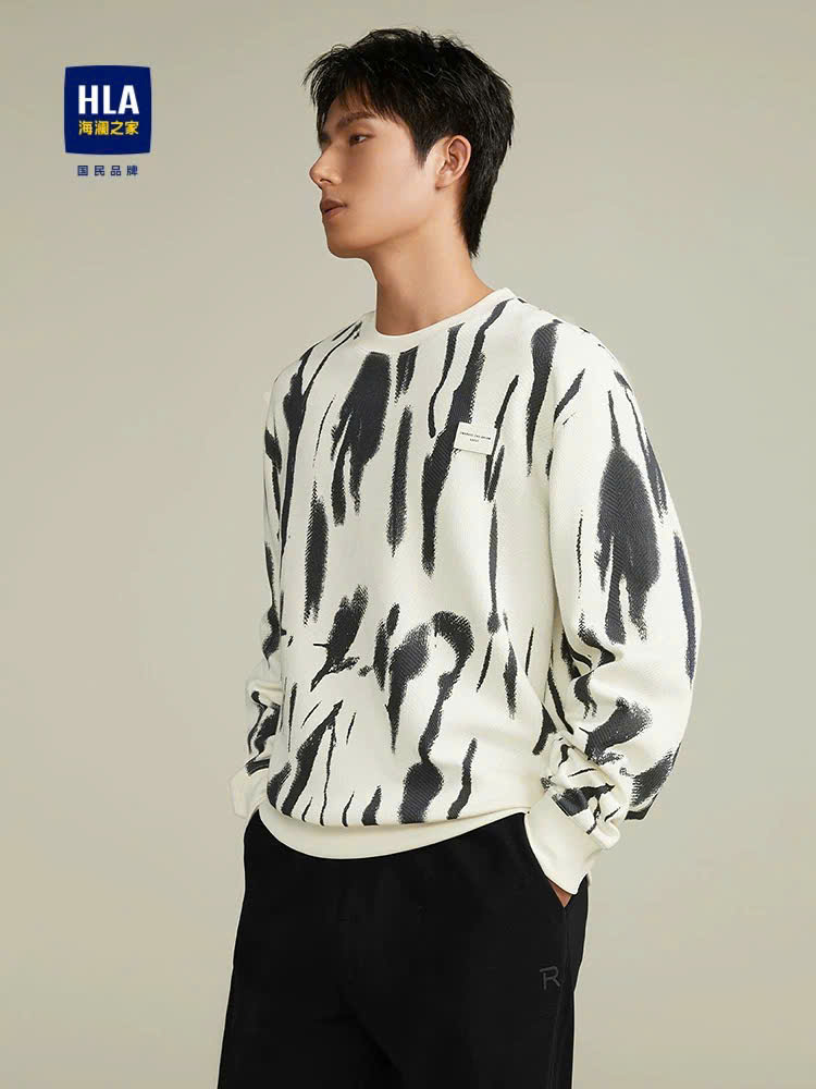 HLA - Áo sweeter họa tiết - NZW/D3W/E2