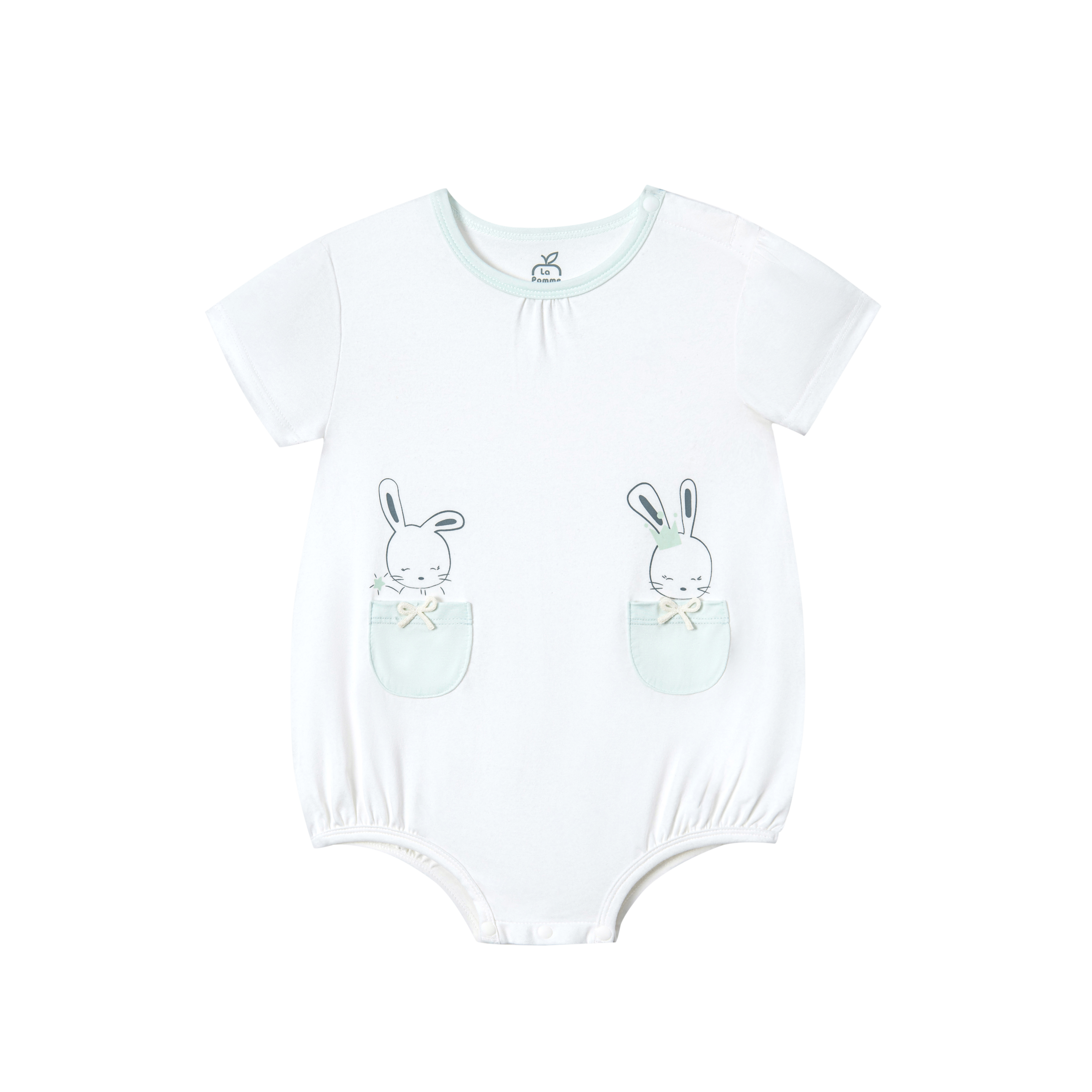 MamanBébé - Body cộc tay La Pomme Bèo nhún phối màu