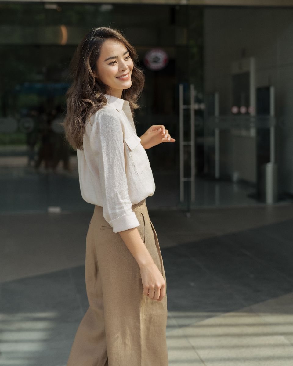 F2 FASHION & FREEDOM - Áo Sơ Mi Linen Kem Back To Work