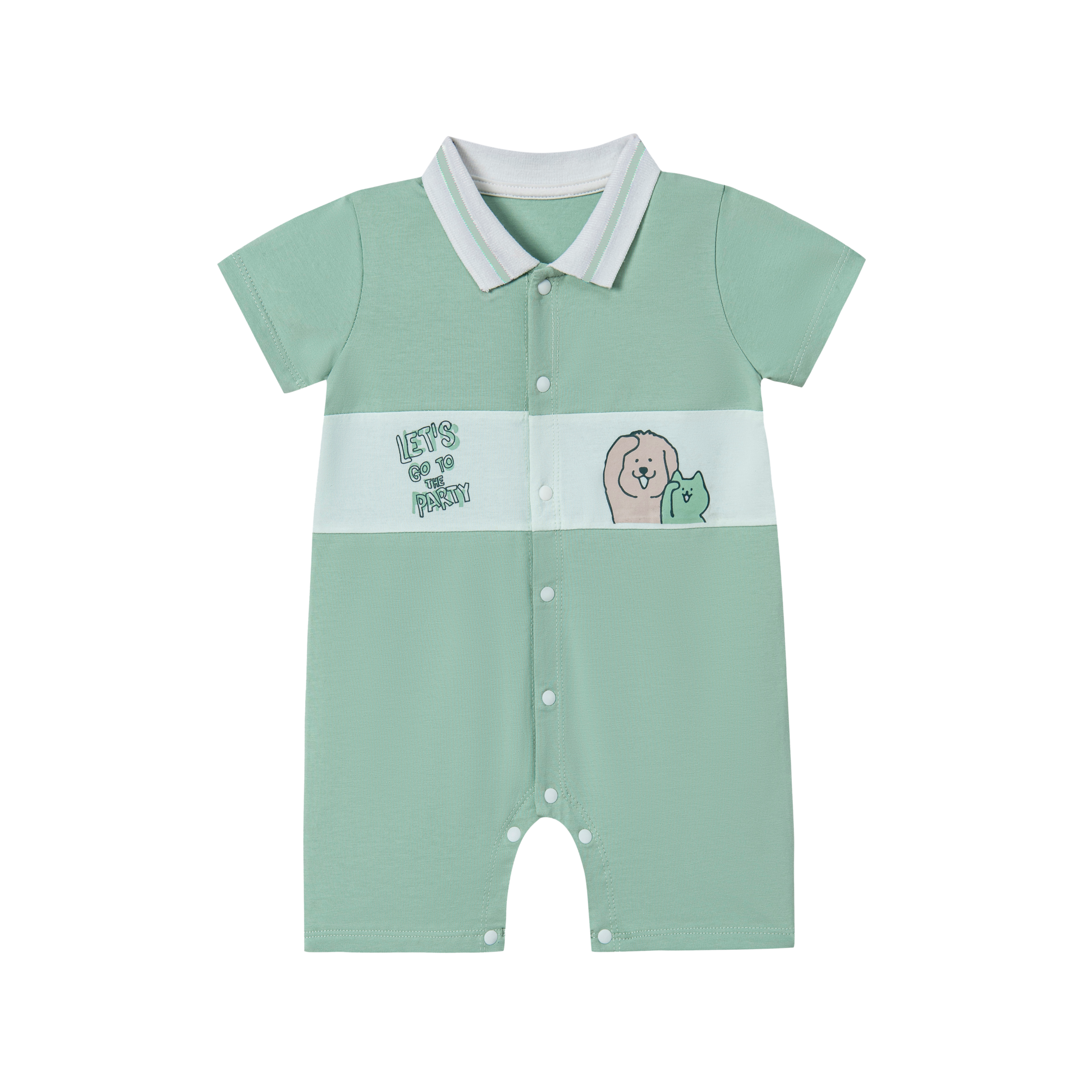 MamanBébé - Body cộc tay La Pomme Cún con phối màu