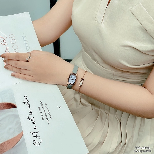 Đồng Hồ Nữ JA-1112B Julius Hàn Quốc dây da (XÁM)