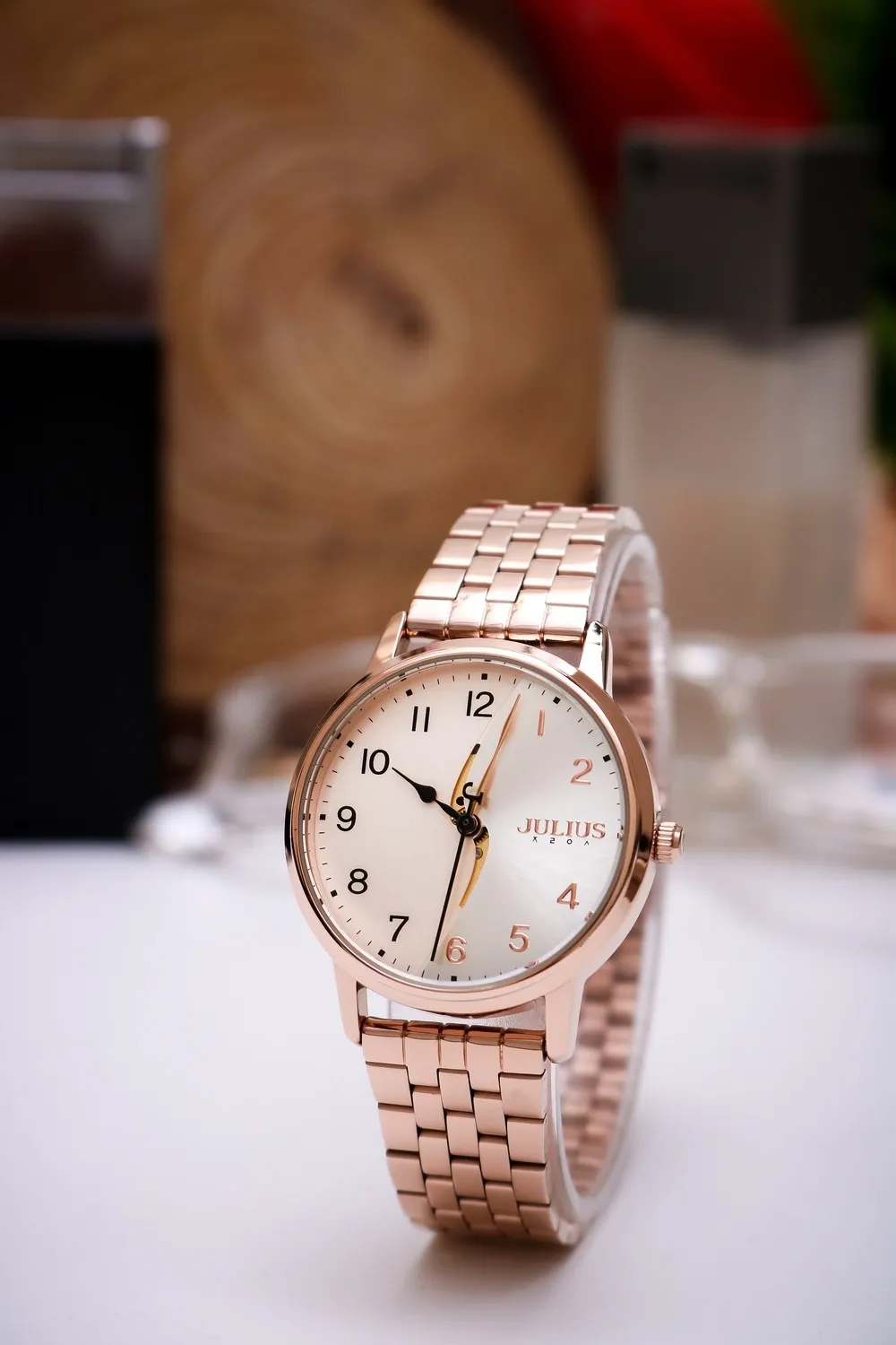 Đồng Hồ Nam Julius Hàn Quốc Dây Thép JA-1265MB (Vàng Đồng)