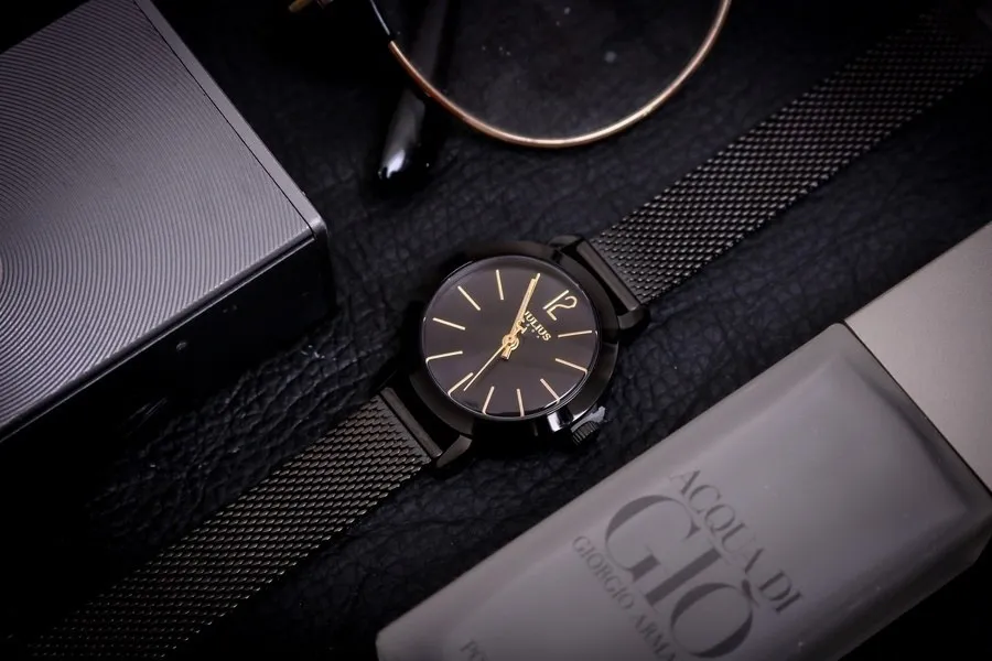 Đồng Hồ Nữ JA-732K Julius Hàn Quốc Dây Thép (Đen)