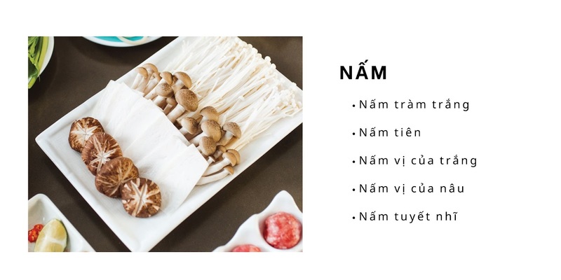 thực đơn kichi kichi: nấm