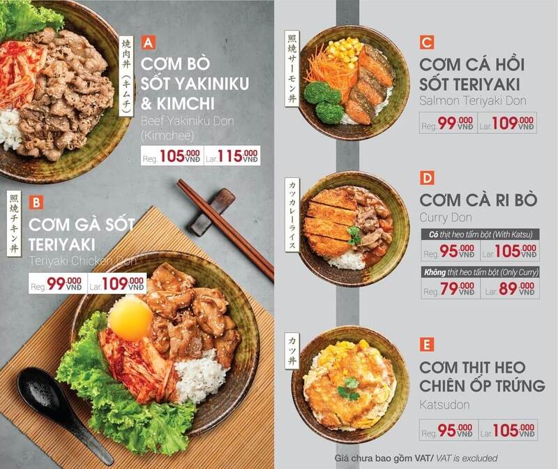 Menu cơm đa dạng với các kích cỡ khác nhau phục vụ nhiều đối tượng khách hàng