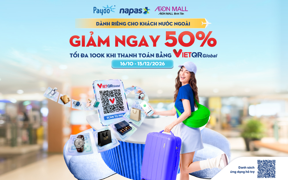 🎉 ƯU ĐÃI GIẢM NGAY 50% – TỐI ĐA 100.000 VNĐ KHI THANH TOÁN QUA VIETQRGLOBAL