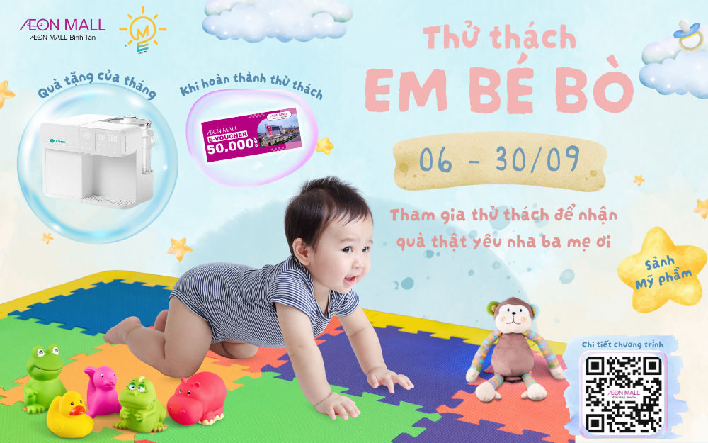 THỬ THÁCH EM BÉ BÒ - SÂN CHƠI VUI NHỘN CHO BÉ YÊU TỪ 6-12 THÁNG TUỔI