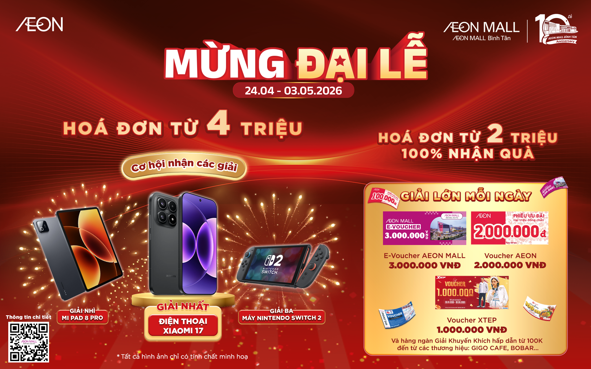 AEON MALL BÌNH TÂN MEGA SALE: 100% TRÚNG QUÀ KHỦNG – CÀN QUÉT BẢN ĐỒ SALE TẠI CÁC SẢNH!