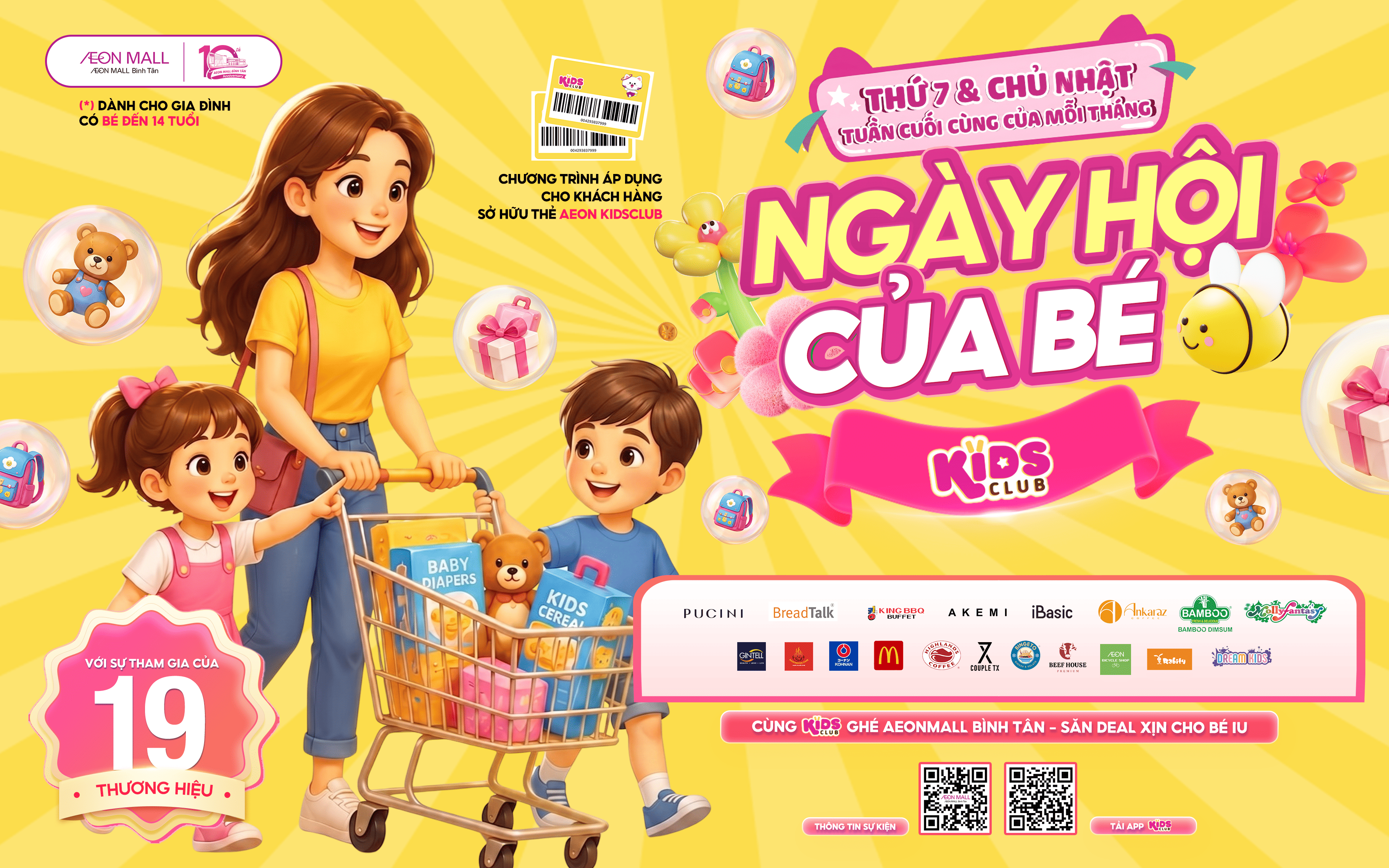 NGÀY HỘI CỦA BÉ KIDS CLUB TẠI AEON MALL BÌNH TÂN – SĂN DEAL XỊN, NHẬN QUÀ VUI MỖI THÁNG