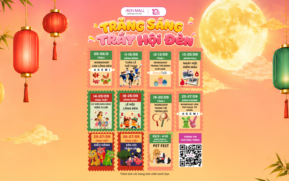 🌕 TRĂNG SÁNG – TRẨY HỘI ĐÈN TẠI AEON MALL BÌNH TÂN