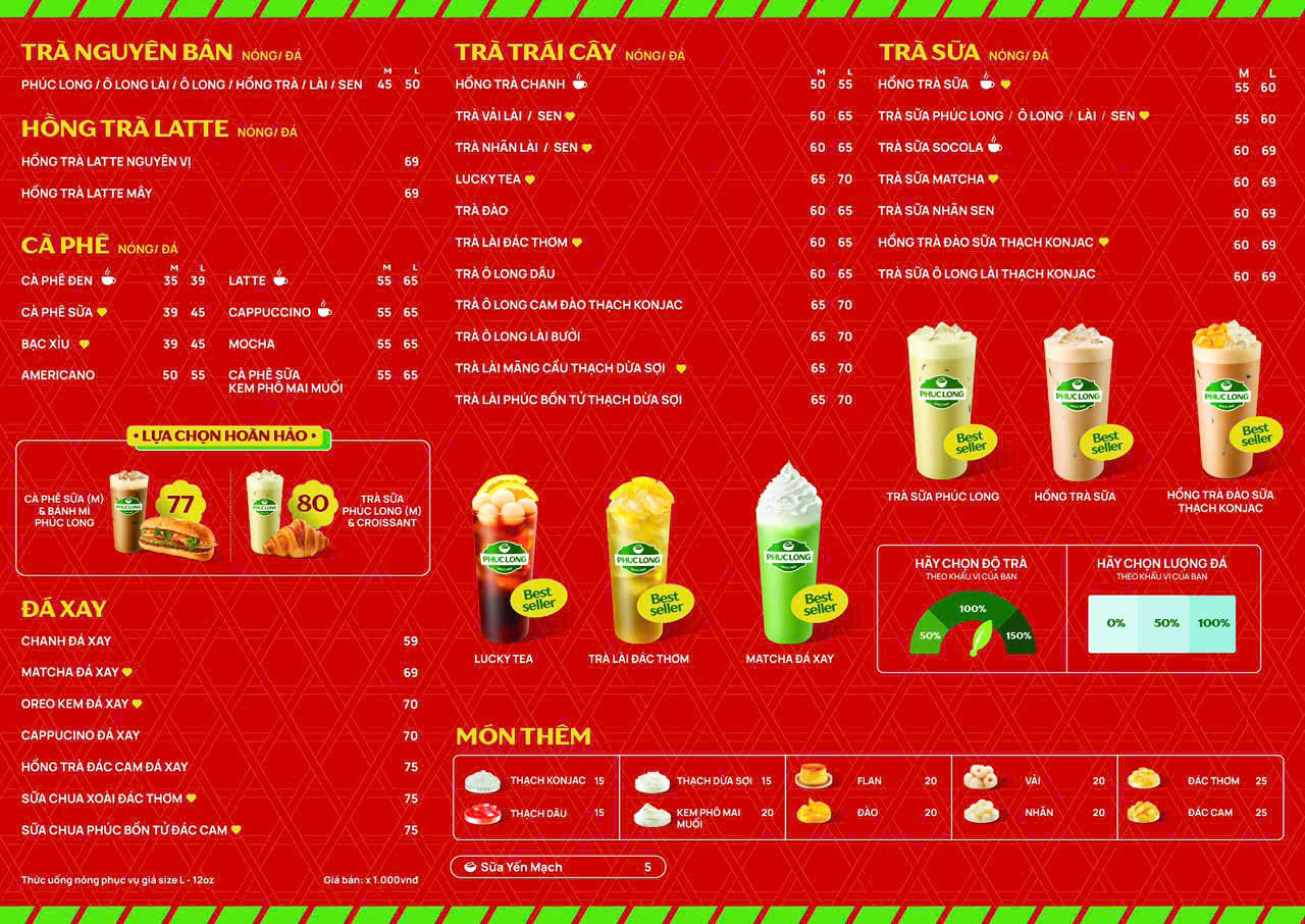 Phúc Long's Menu