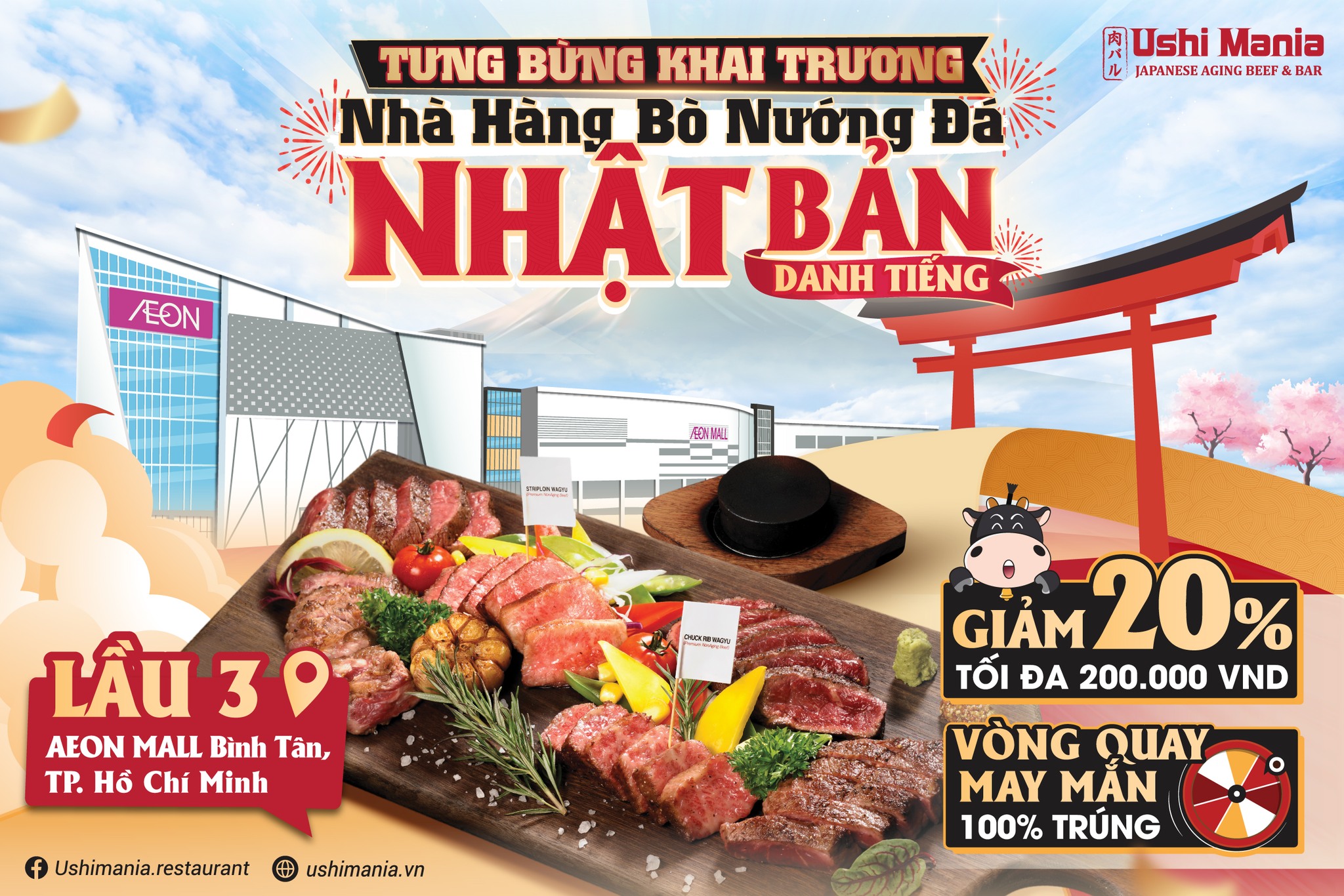 CHÍNH THỨC KHAI TRƯƠNG USHI MANIA TẠI AEON MALL BÌNH TÂN