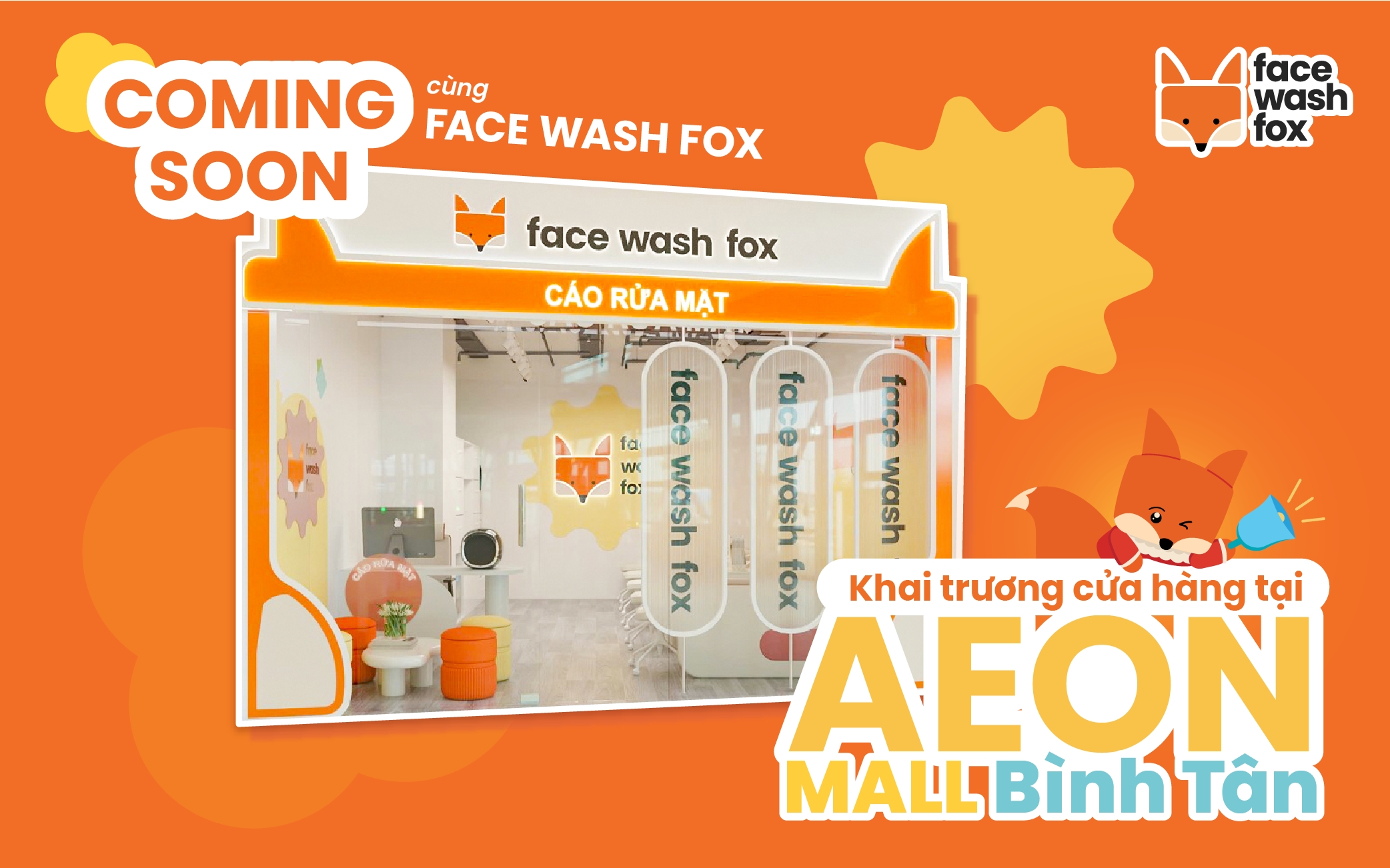 FACE WASH FOX KHAI TRƯƠNG TẠI AEON MALL BÌNH TÂN