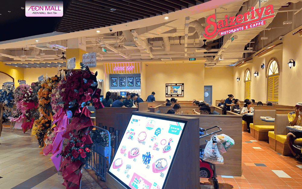 SAIZERIYA – KHAI TRƯƠNG NHÀ HÀNG Ý CHẤT LƯỢNG, GIÁ HỢP LÝ TẠI AEON MALL BÌNH TÂN