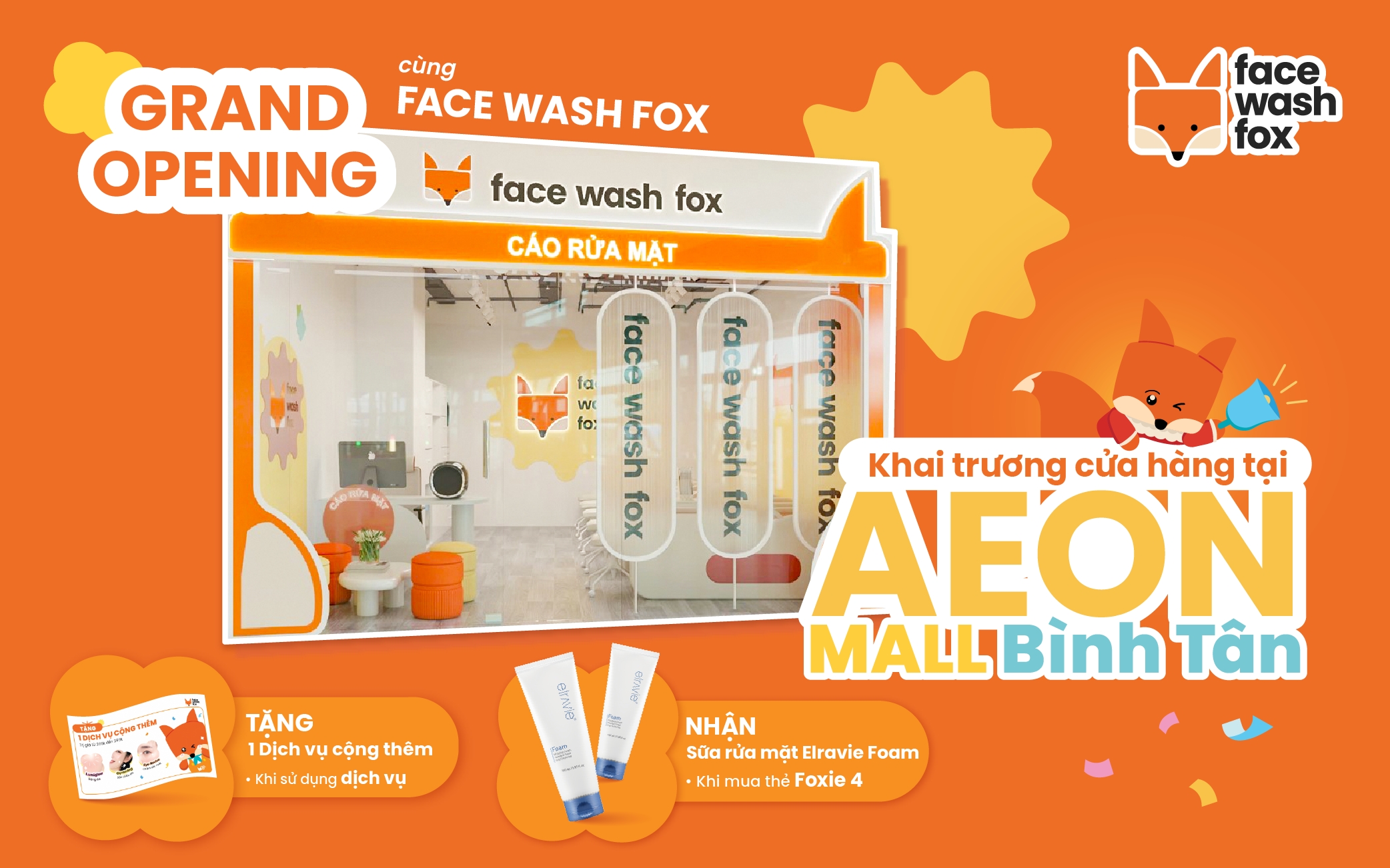 FACE WAX FOX CHÍNH THỨC KHAI TRƯƠNG TẠI AEON MALL BÌNH TÂN