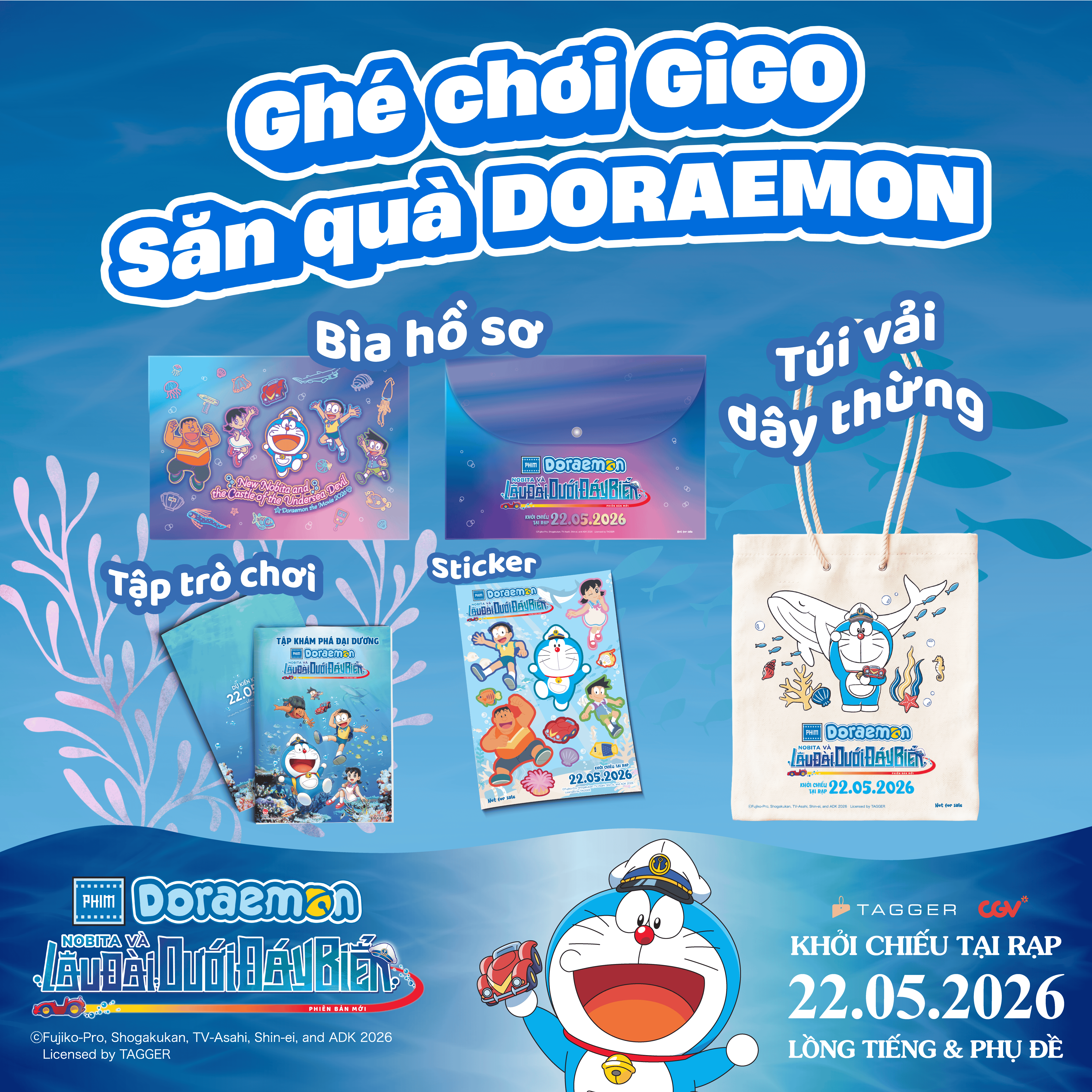 GiGO Việt Nam hân hạnh đồng hành cùng Phim Điện Ảnh Doraemon: Nobita Và Lâu Đài Dưới Đáy Biển