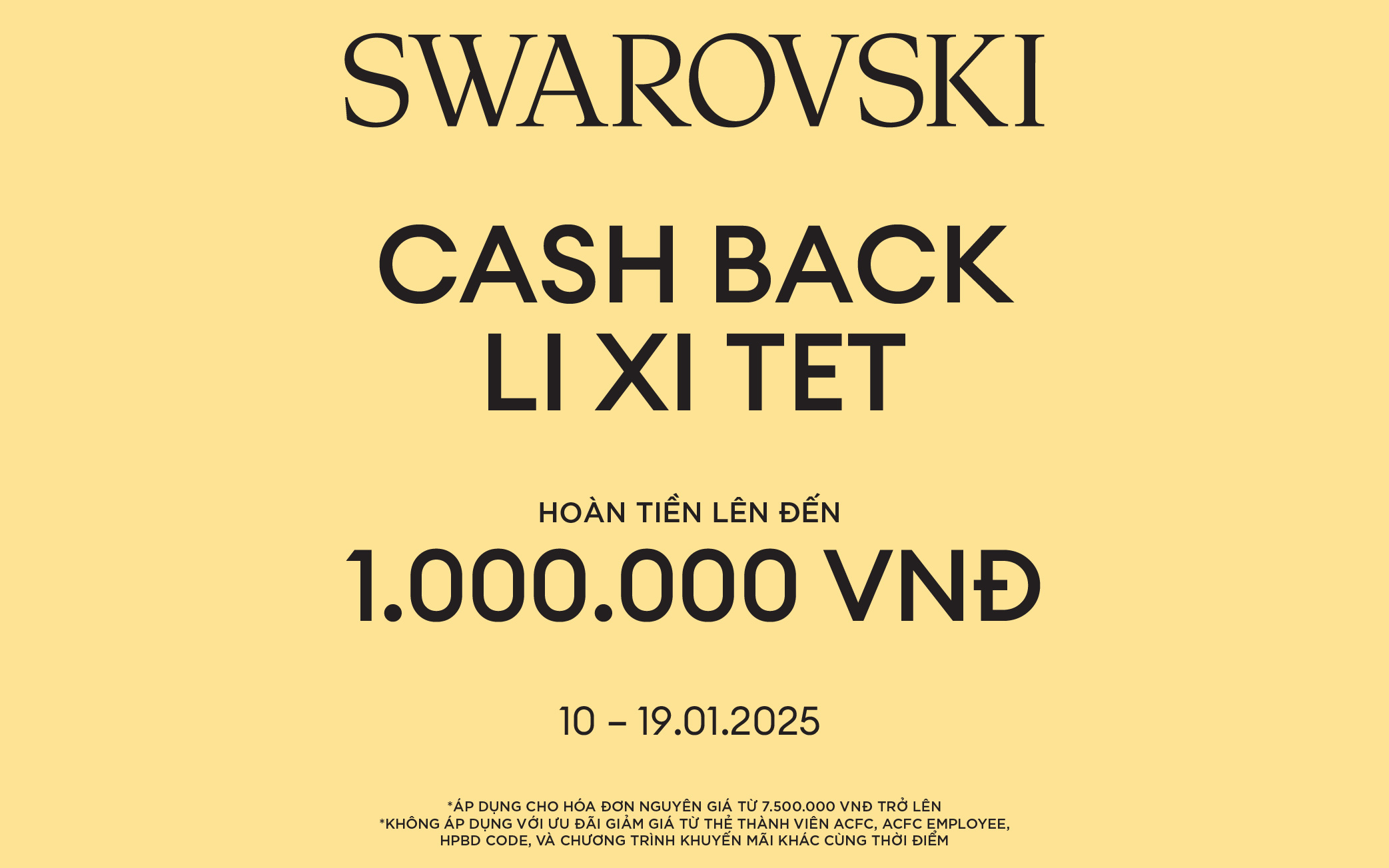 SWAROVSKI CASHBACK LI XI TET - HOÀN TIỀN LÊN ĐẾN 1.000.000 VNĐ