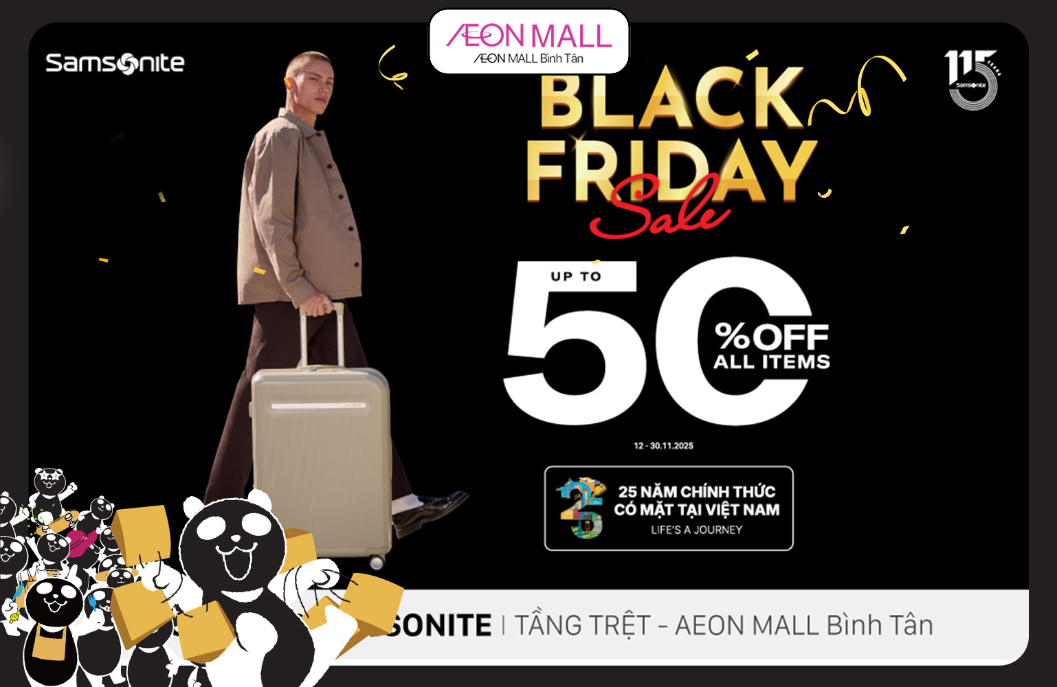 BLACK FRIDAY - Tận hưởng ƯU ĐÃI đến 50% tất cả vali, balo, túi xách Samsonite