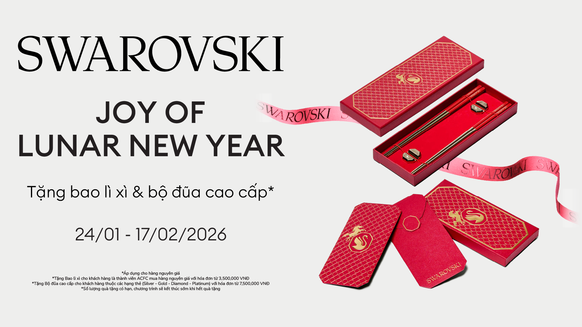 SWAROVSKI | JOY OF LUNAR NEW YEAR – TẶNG BAO LÌ XÌ & BỘ ĐŨA CAO CẤP