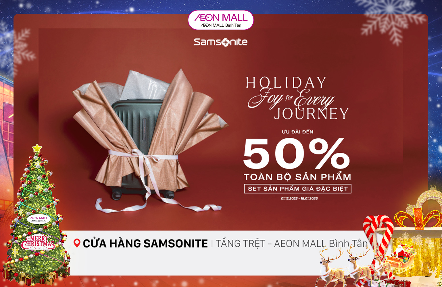 Festive Gifting  Cùng Samsonite lan tỏa niềm vui Mùa Lễ Hội với COMBO ĐẶC BIỆT chỉ từ 3.950.000đ