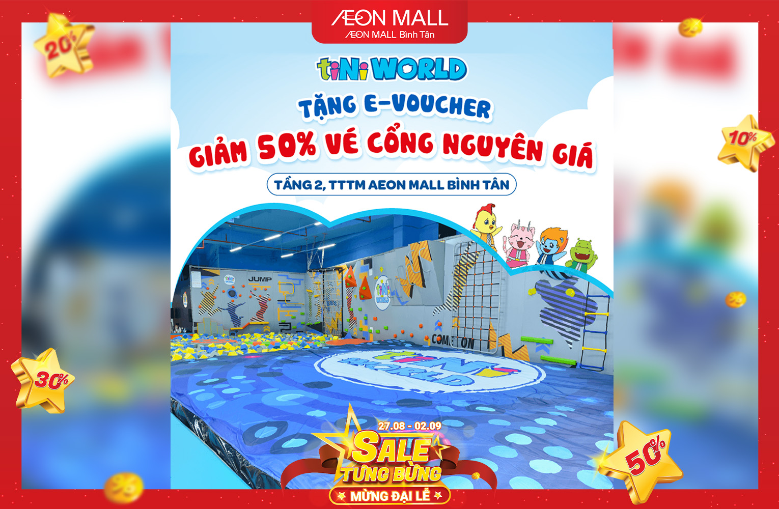 ƯU ĐÃI GIẢM GIÁ VÉ CỔNG ĐANG DIỄN RA TẠI TINIWORLD!