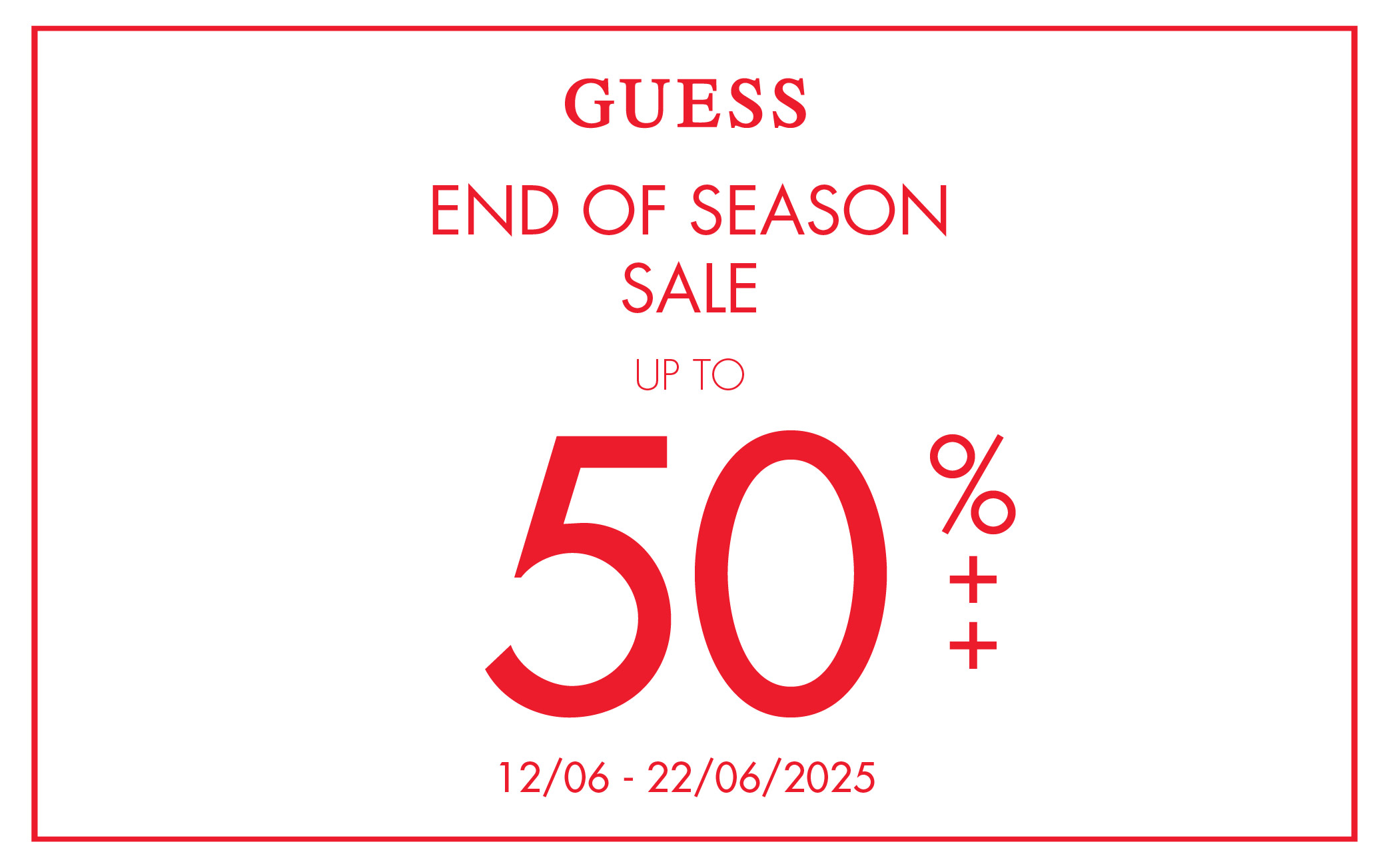 GUESS | END OF SEASON SALE UP TO 50%++