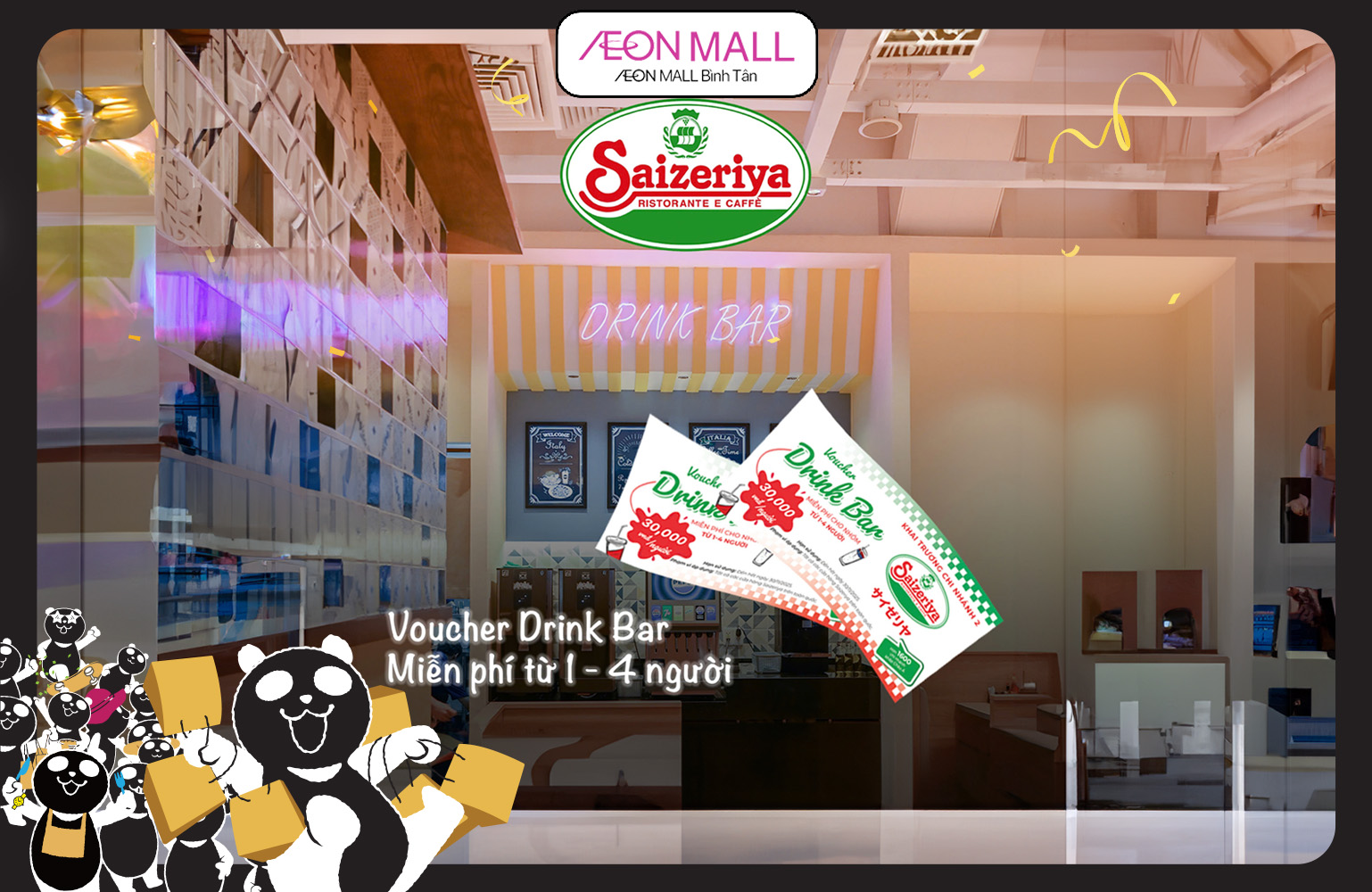 MỪNG NHÀ MỚI, SAIZERIYA KHAO "ĐÃI" QUẦY DRINK BAR!