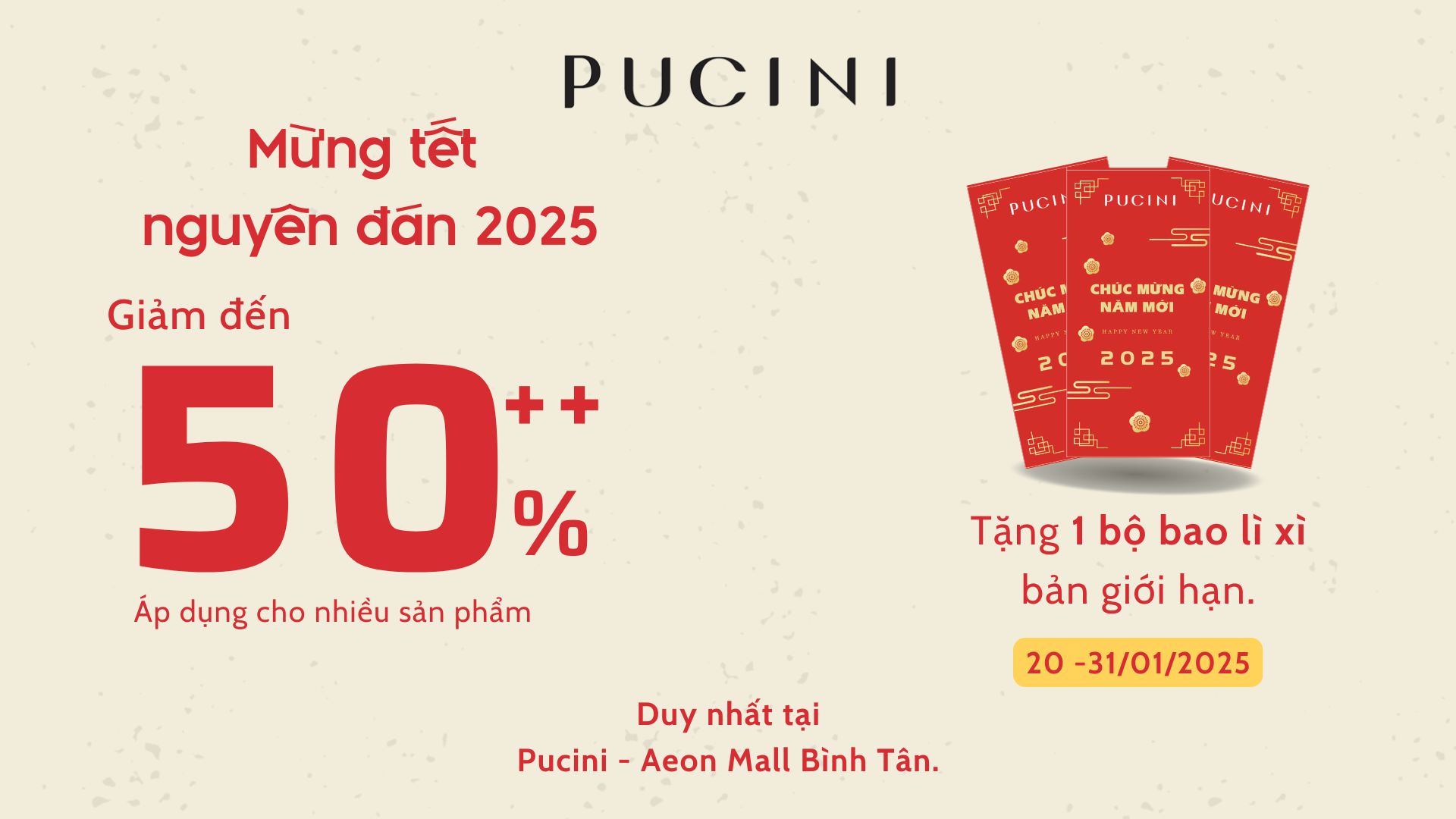 PUCINI ƯU ĐÃI TẾT - QUÀ TẶNG GIỚI HẠN ĐẶC BIỆT