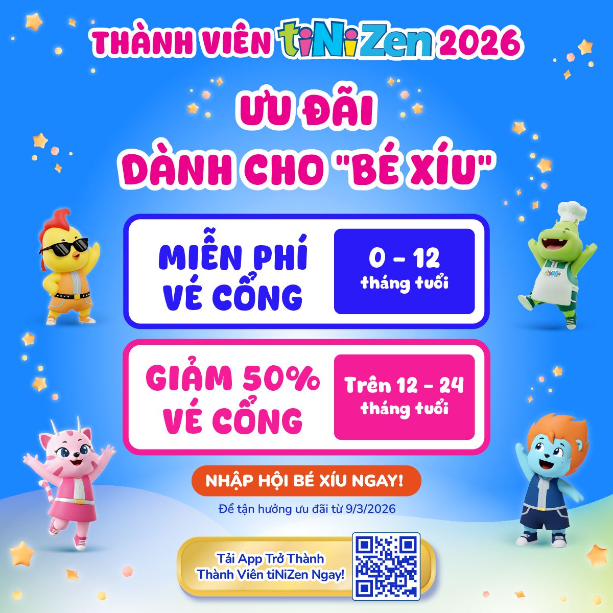 ƯU ĐÃI VÉ CỔNG DÀNH CHO “BÉ XÍU” TẠI TINIWORLD