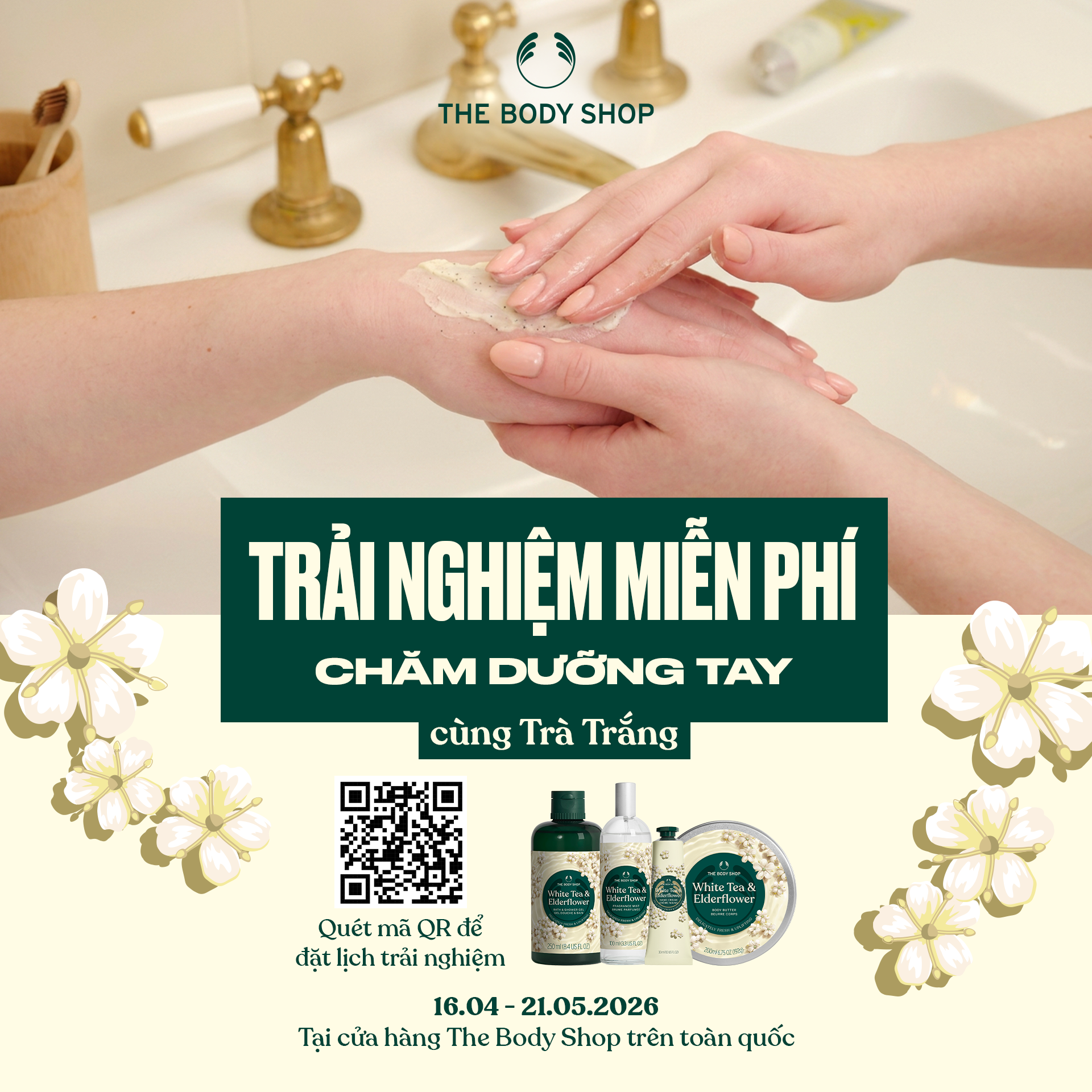 TRẢI NGHIỆM DƯỠNG TAY MIỄN PHÍ CÙNG THE BODY SHOP