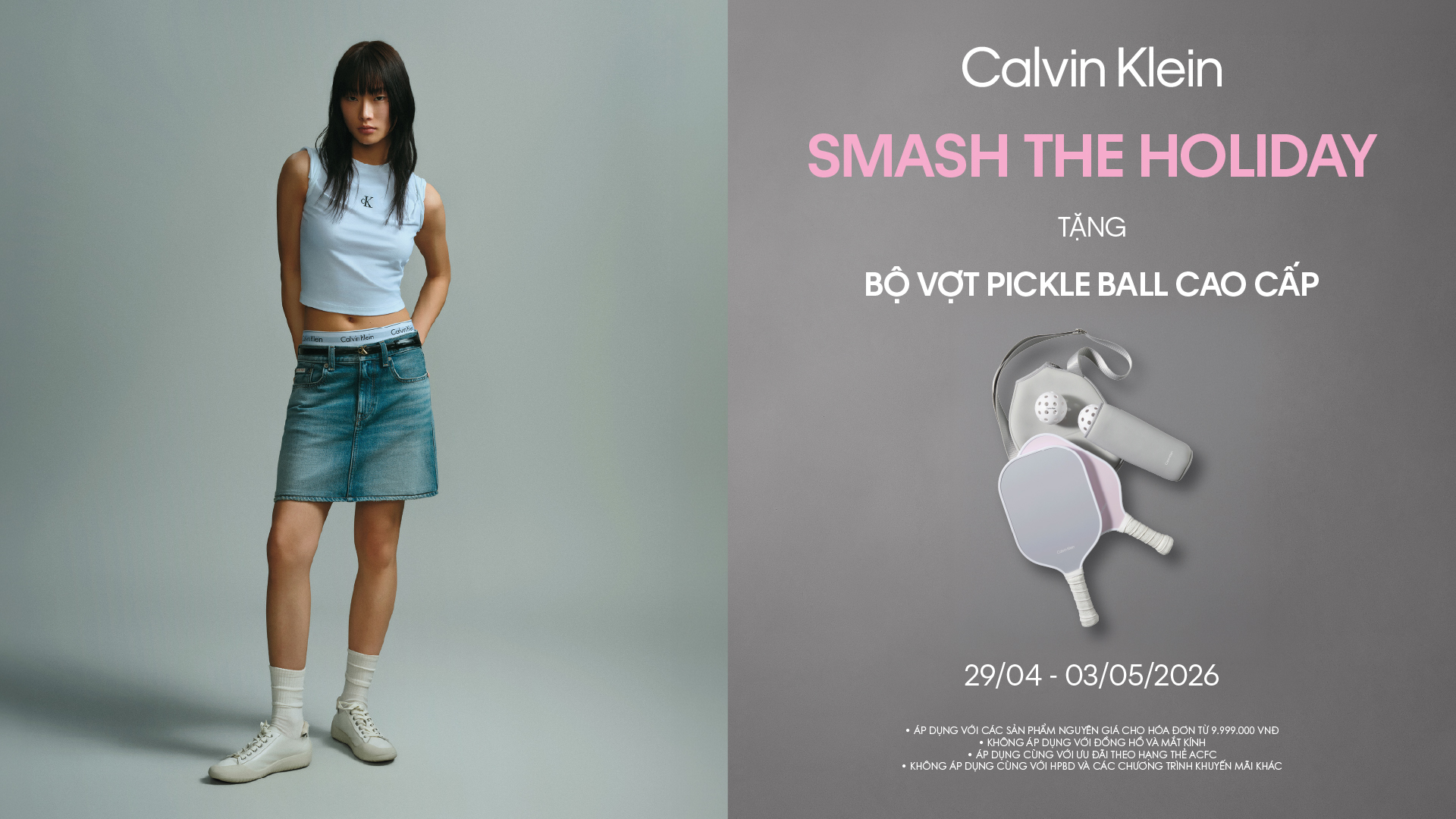 CALVIN KLEIN SMASH THE HOLIDAY - TẶNG BỘ VỢT PICKLEBALL CAO CẤP