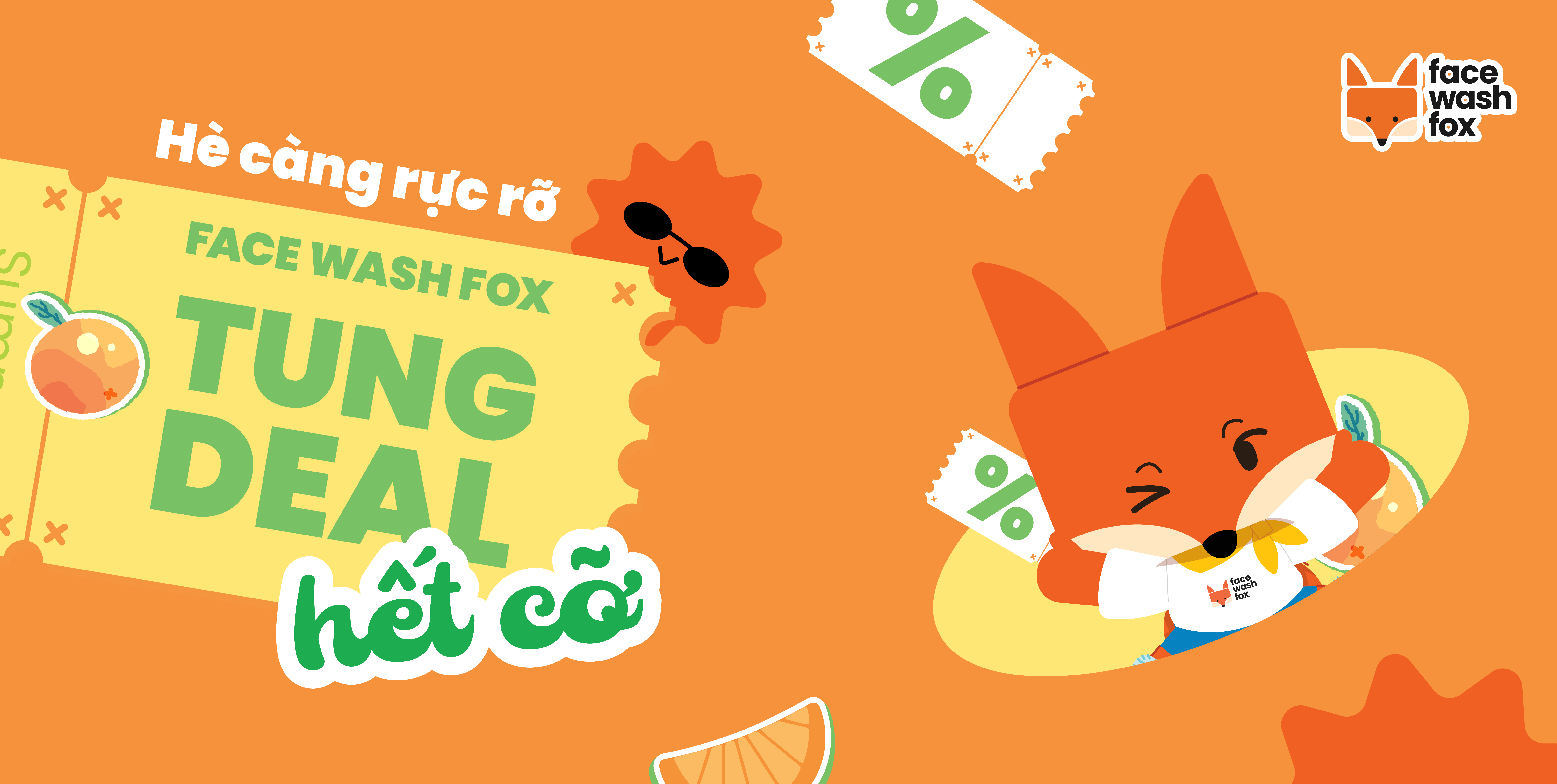 HÈ VÀNG RỰC RỠ - FACE WASH FOX TUNG DEAL HẾT CỠ