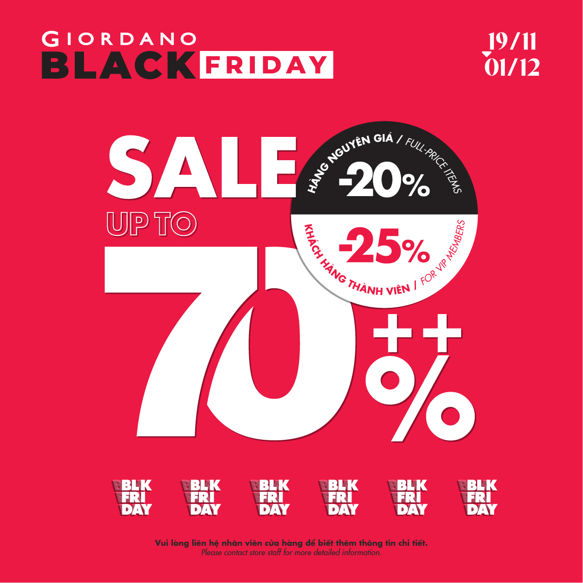 GIORDANO | BLACK FRIDAY 2024 SALE UP TO 70%