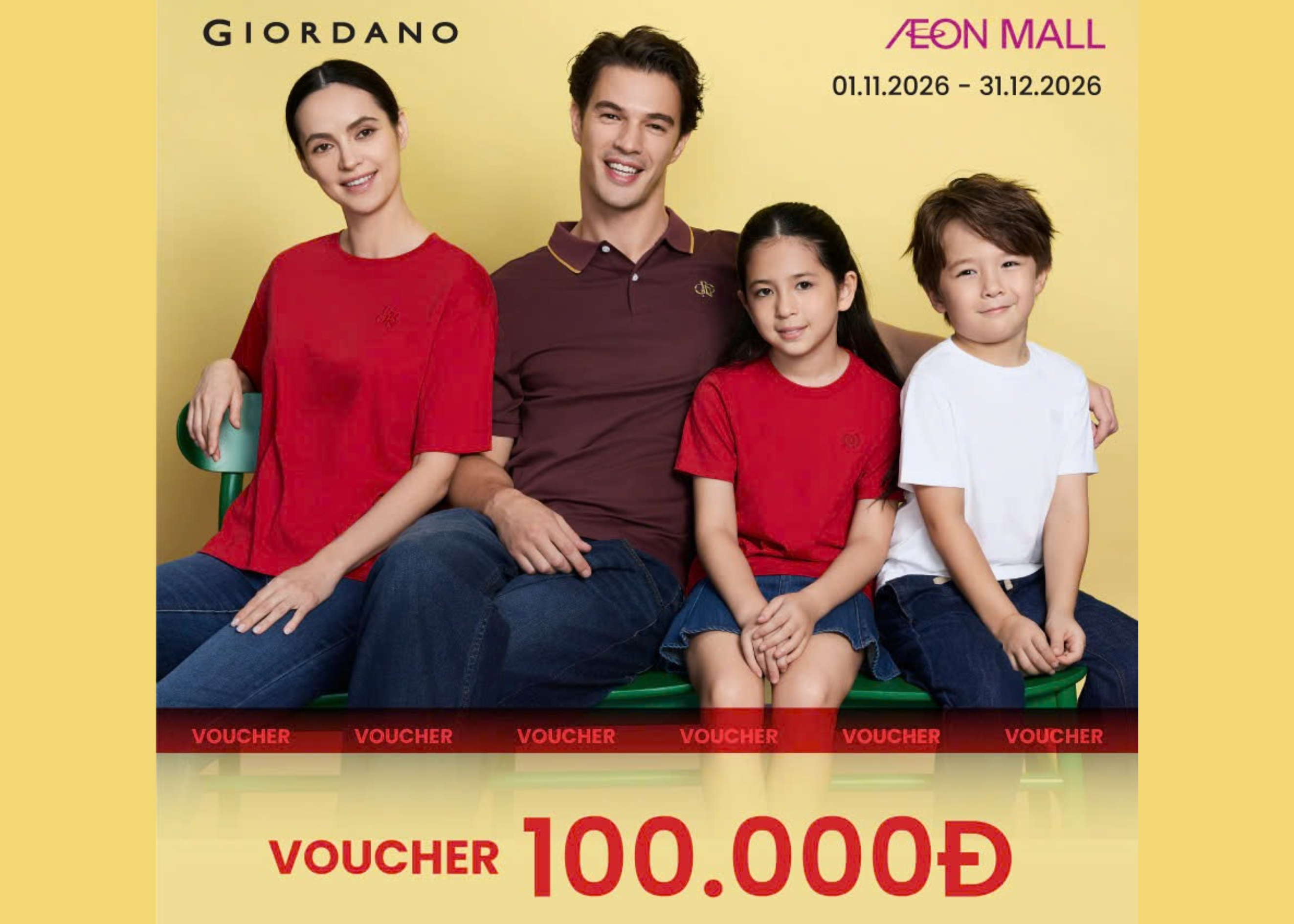 GIORDANO - SĂN NGAY VOUCHER ƯU ĐÃI DUY NHẤT TẠI AEON MALL BÌNH TÂN