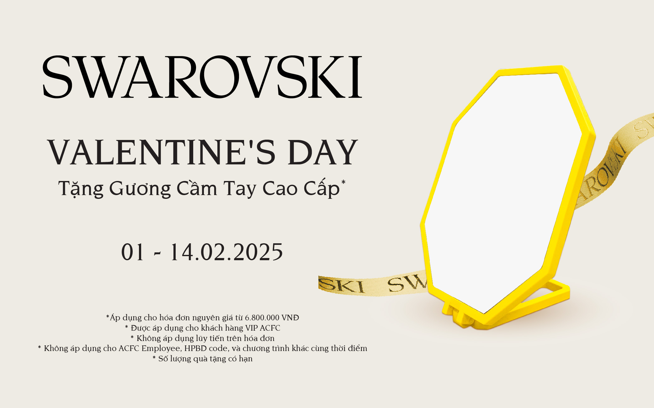 SWAROVSKI - VALENTINE'S DAY | TẶNG GƯƠNG CẦM TAY CAO CẤP