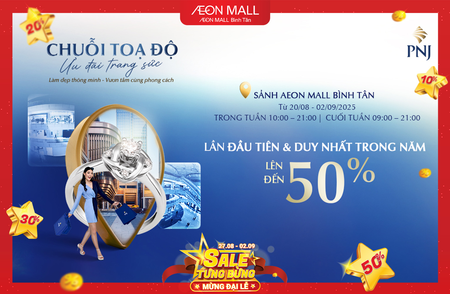RỘN RÀNG TRẢI NGHIỆM, TẬN HƯỞNG ƯU ĐÃI CÙNG PNJ TẠI TRUNG TÂM THƯƠNG MẠI AEON BÌNH TÂN