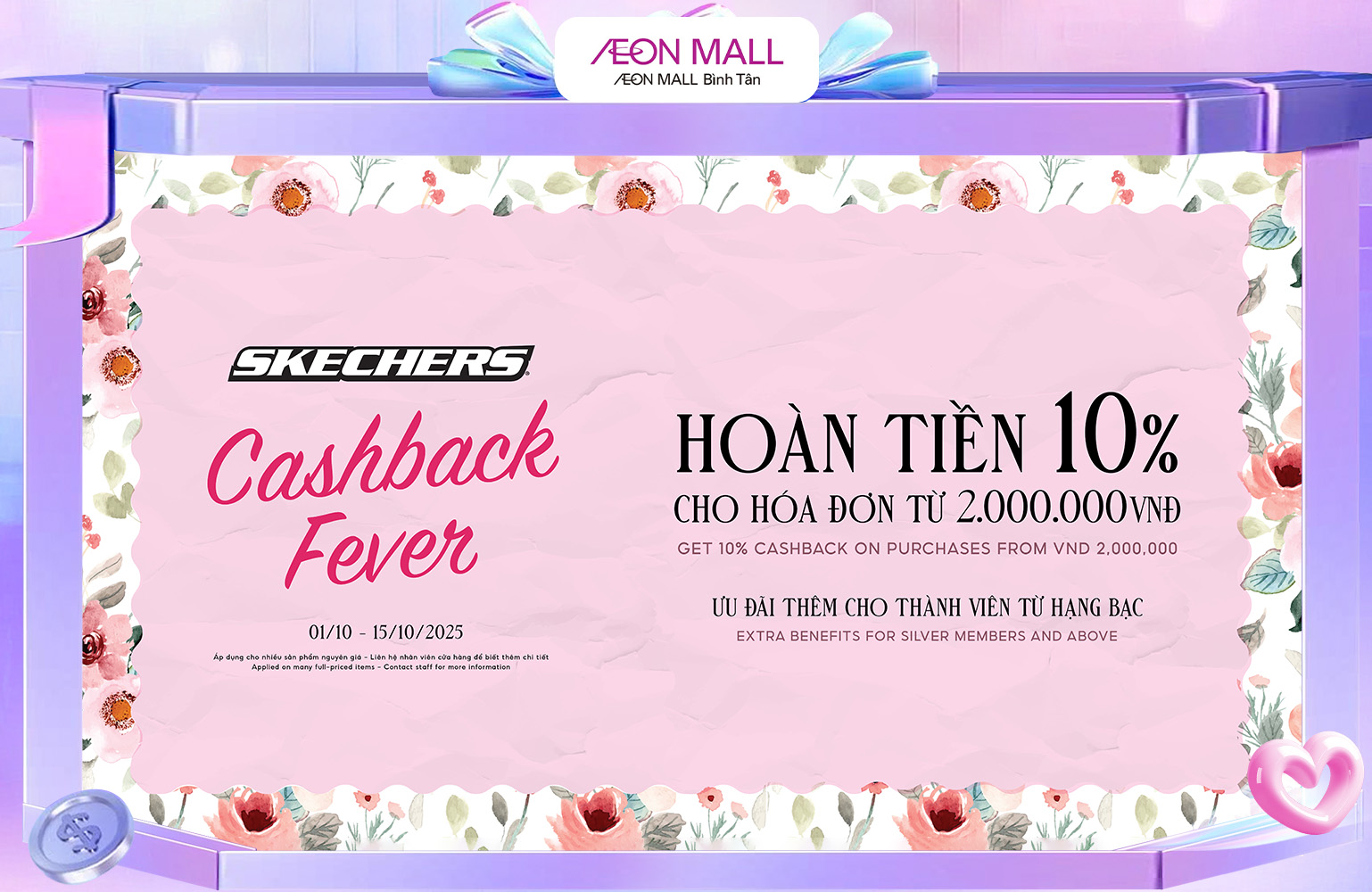 MUA SẮM THẢ GIA, HOÀN TIỀN SIÊU ĐÃ CÙNG SKECHERS