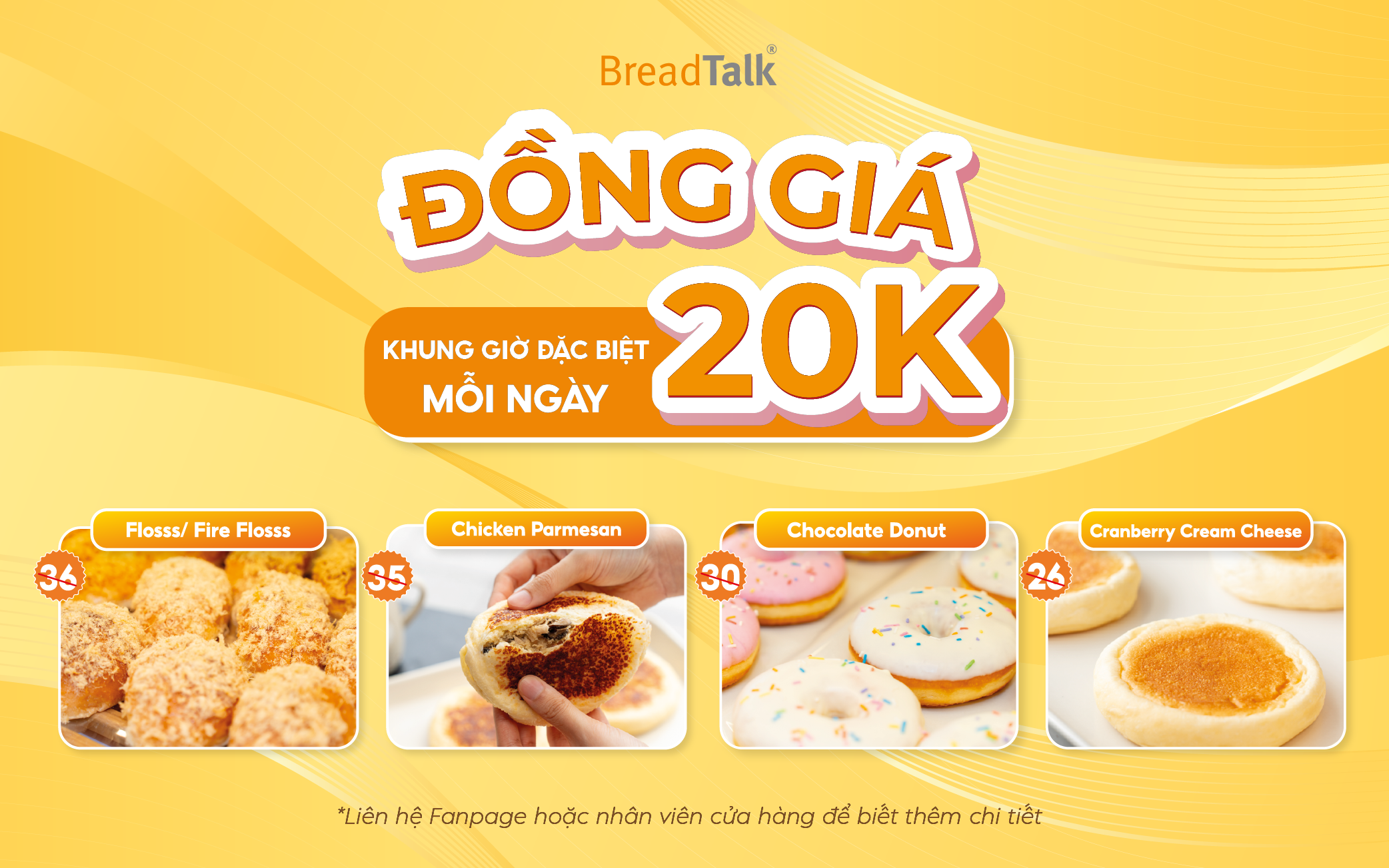 ĂN BÁNH THẢ GA KHÔNG LO VỀ GIÁ VỚI SIÊU ƯU ĐÃI THÁNG BA TẠI BREADTALK